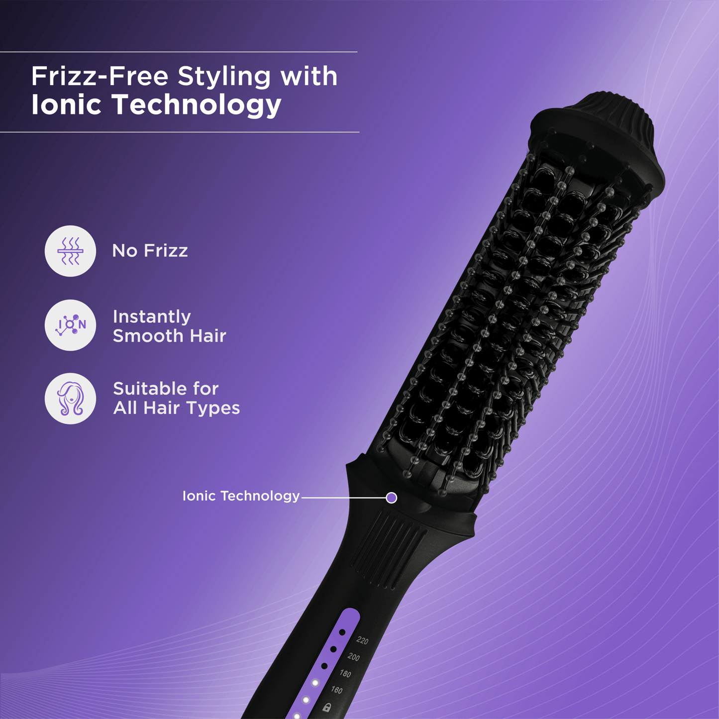 Pro Insta Smooth Hair Straightening Brush Ionic Technology | Lightweight & Portable