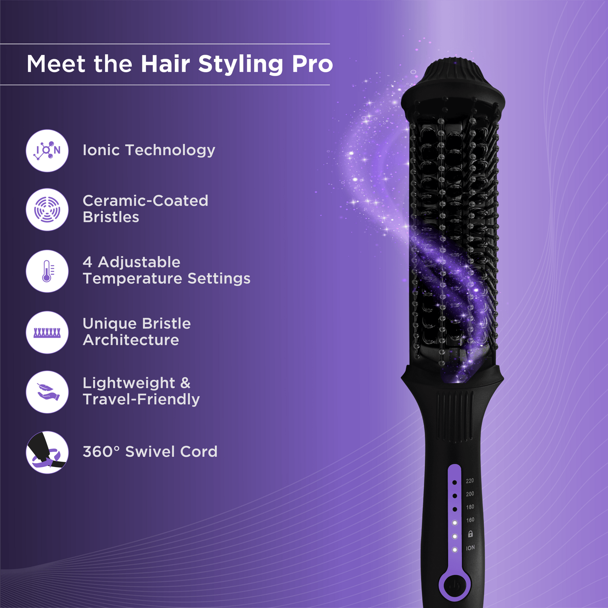 Pro Insta Smooth Hair Straightening Brush Ionic Technology