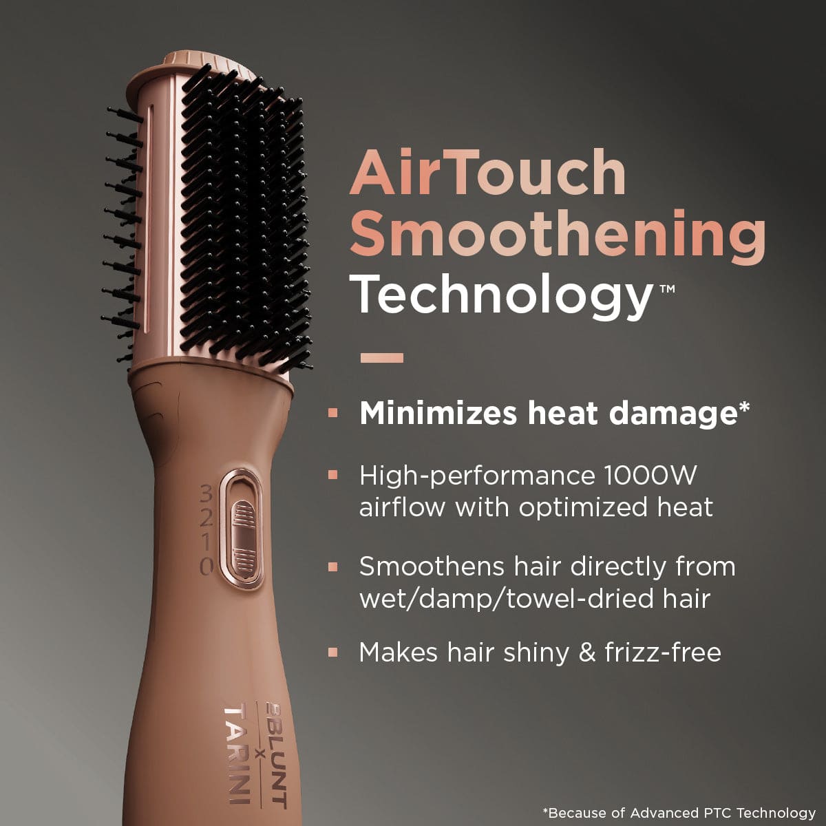WET-TO-DRY AIR SMOOTHENING BRUSH - 1000W (FOR DENSE, THICK & WAVY HAIR)
