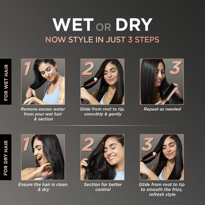 WET-TO-DRY AIR SMOOTHENING BRUSH