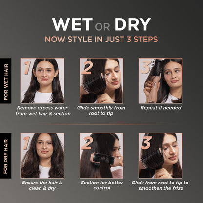 Wet-To-Dry Air Smoothening Brush