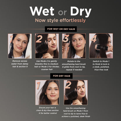Wet-To-Dry Air Smoothening Brush