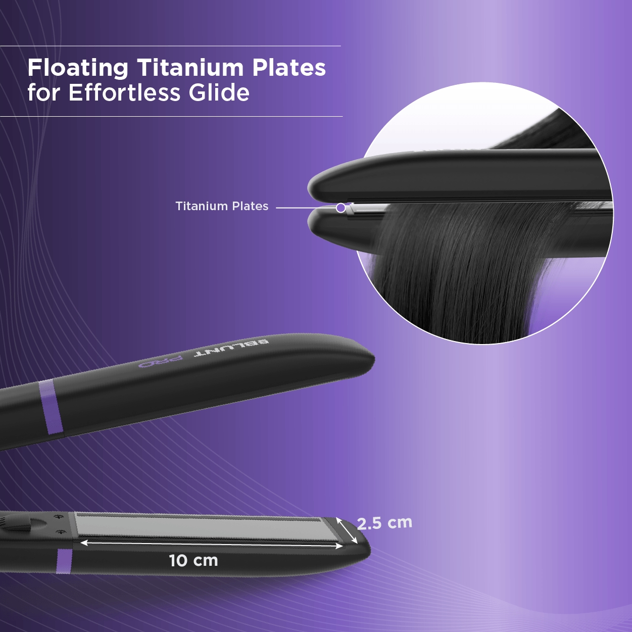Pro Titanium Glide Hair Straightener Titanium Floating Plates | Infrar ...